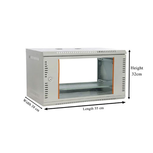 6U CCTV DVR NVR Cabinet Box Wall Mount With Lock