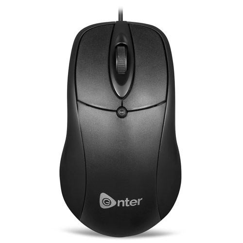 Enter Eternal Wired USB Mouse, 800 DPI Optical Sensor, 3-Button Design, Plug & Play, for Windows/Mac/Linux (Black)