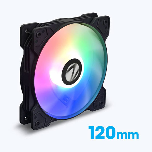 ZEBRONICS ZEB-PGF150 120mm Premium Chassis fan with 43.5CFM Airflow, Multicolor LEDs, Hydraulic Bearing, 1200 RPM High speed and 4 pin (Molex)