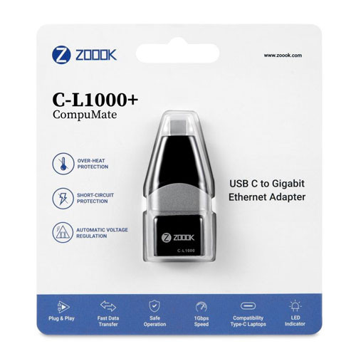 Zoook C-L1000+ USB C to Gigabit Ethenet Adapter