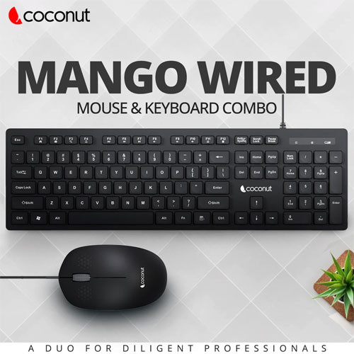 Coconut Mango Wired Keyboard & Mouse Combo