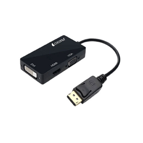 Coconut DisplayPort to HDMI + VGA + DVI Converter, Male to Female