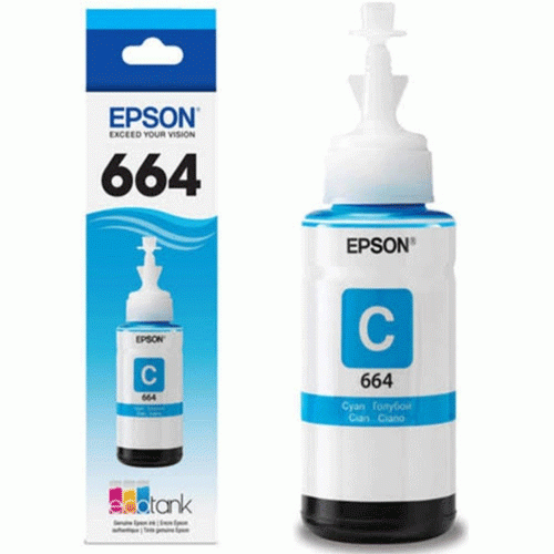 EPSON 664 Cyan Ink Bottle for L200, 210, 220, 300, 360, 380, 545, 555, 565 All in one printers